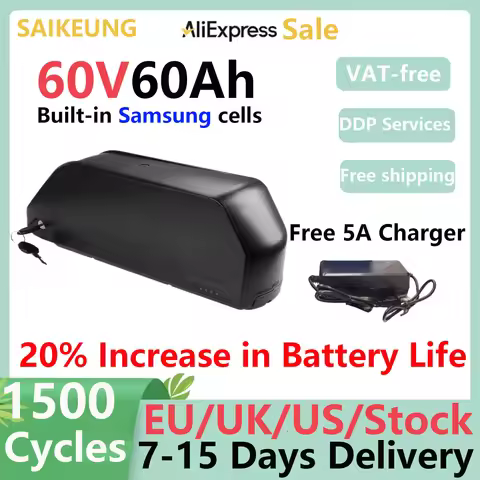batterie vélo électrique 52v 45ah 60V 40Ah Battery 21700 battery pack 60V E-BK Lithium Battery Pack 