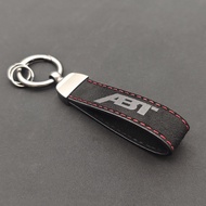 2026 Suede Leather Keyring Logo ABT Car Keychain for Audi A4 B9 A3 A6 C7 Q3 A7 C8 SQ5 A8 RS7 RS3 8V