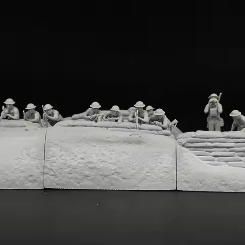 1/35 Scale WW2 The Battle of Alamein by the British Army 11 Figures Resin model kits Diorama Miniatu