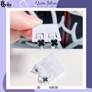 S925 Quiin Silver Earrings/Earrings - Four-leaf clover shaped stud earrings for women 0301B