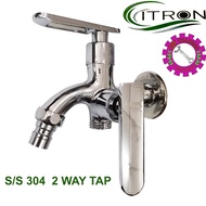 [READY STOCKS] ITRON 2 WAY TAP / 2 WAY WATER TAP / 2 WAY BIB TAP / KEPALA PANCUR KEPALA DUA / SS304 