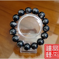 [Jinglai Run] Gold Luck Stone Hand Beads 75.8g 14mm Circumference 18.5cm Purple Pyroxene Line Casino