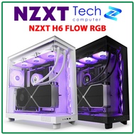 NZXT H6 Flow RGB Case – Mid Tower – Tilt Design – 3 RGB Fans – Black / White