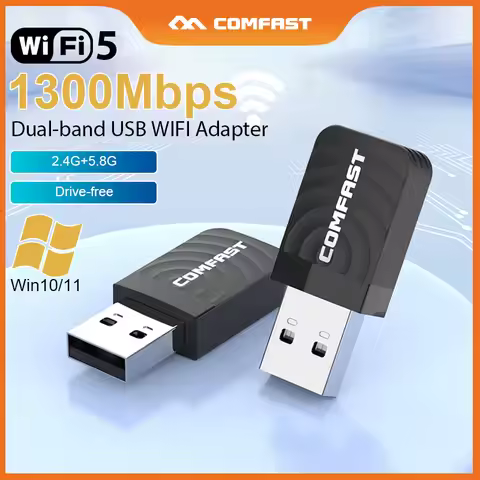 Comfast 1300Mbps Wifi Adapter Dual Band 2.4&5.8G USB3.0 WIFI Receive Para PC RTL8812BU /Launch Wifi 