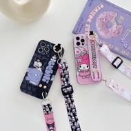 CrashStar Cartoon Shockproof Phone Case With Wristband Strap For iPhone 15 14 13 12 11 Pro Max Plus Cute Soft Phone Casing With Lanyad Holder Stand Bracket Phone Cover Shell Top Seller