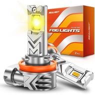SEALIGHT H16 H11 H8 led fog light bulb Yellow, 800% Brightness 14000 Lumens 3500K Amber Yellow H11 F