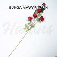 Bunga Mawar Latex Premium / Bunga Mawar Artificial / Bunga Mawar Palsu Plastik / Bunga Mawar 15