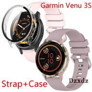Garmin Venu 3S Smart Watch Full Screen Protector Shell Cover PC+Tempered Glass Protective Case For Garmin Venu3S Smartwatch Strap Silicone Watch Band Wristband Bracelet Accessories