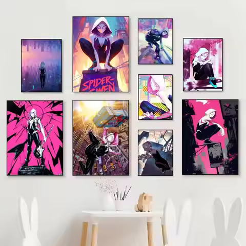 Anime Beautiful Spider Girl Cool Girl G-Gwen S-StacyS Poster Home Living Room Bedroom Bar Cafe Art D