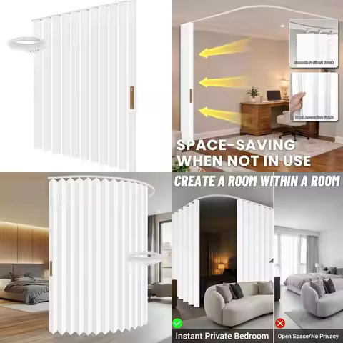 White Soundproof Room Divider Curtain, 100% Blackout for Privacy and Noise Reduction, 100x84