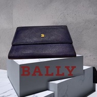 🇨🇭 Bally 巴利｜義大利製Vintage海軍藍皮革三折錢包. 短夾#二手