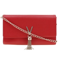 二手 Mario VALENTINO女士鏈條單肩包/手拿包，紅色RED。這款兩用套件適合 A5 尺寸，並附有磁扣。