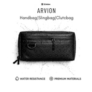 ECHELON Handbag Arvion Exclusive Black Waterproof Multifunctional Waterproof Men's Bag/ Clutch Bag
