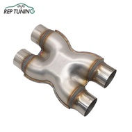 Car Escape Exhaust Muffler H Pipe X Tube Exhaust 4 Way Adapter Connector For Muffler 409 Stainless S