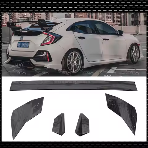 Carbon Fiber Rear Spoiler Trunk Lip Wing For Honda Civic 10TH FK7 FK8 Hatchback 5DR 2016-2021 M Type