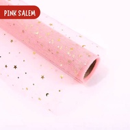 1ROLL Kain Tile Jaring Star Motif Bintang Bulan Bahan Bungkus Buket Bunga Wrapping Paper - TILE010