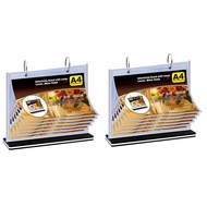 wsustore--2X A4 Flip Table Menu Stand Multi-Page Table Card Rack Menu Display Stand Menu Holder