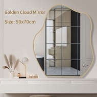 Bathroom Cloud Mirror Gold Border Irregular Dressing Mirror Bedroom Makeup Mirror Living Room Decora