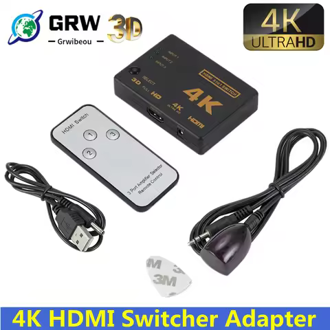 4K*2K 3D Mini 3 Port HDMI-compatible Switch 1.4b 4K Switcher Splitter 1080P 3 in 1 out Port Hub for 