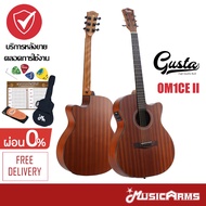 Gusta OM1CE II กีตาร์โปร่งไฟฟ้า 40 นิ้ว +ฟรี กระเป๋าและอุปกรณ์ Music Arms