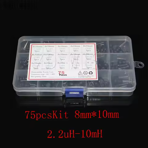 75PCS/Box 8*10mm Inductance Power Inductor Kit 4.7UH 10UH 22UH 33UH 47UH 68UH 100UH 220UH 330uh 470u