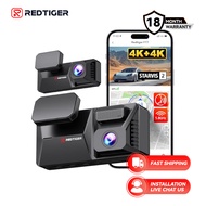 REDTIGER F77 4K+4K HDR Dash Cam Front and Rear, Dual STARVIS 2 IMX678 Sensor, 5.8GHz WiFi Car Camera