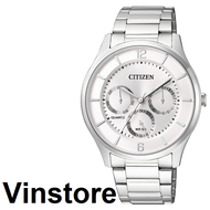 [Vinstore] Citizen Chronograph Style Analog Quartz White Dial Stainless Steel Strap Men Watch AG8351-86A