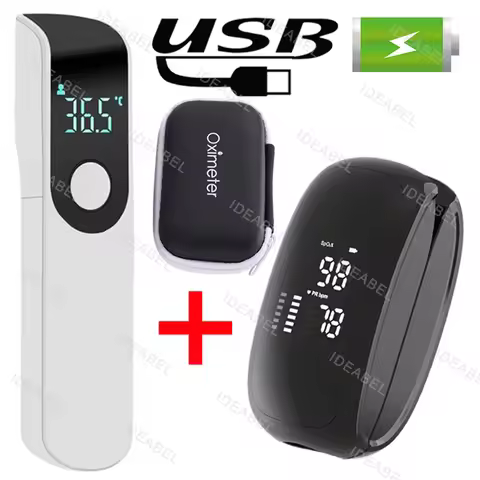 Rechargeable Fingertip Pulse Oximeter Medical Oximeter Strap Lanyard Blood Oxygen Saturation Monitor