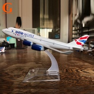 British Airways Boeing 747 Aircraft Model Oneworld Airline B747 Diecast Alloy Plane Toy with Display