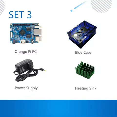 Orange Pi PC SET wiht Blue Case H3 Quad-core 1GB Support the Lubuntu linux and android mini PC \