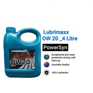 Lubrimaxx Powersyn OW20 _4Litre SN/RC Fully Synthetic Engine Oil Made in Australia