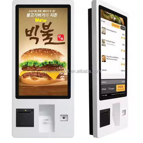 Floor Mounted 24 27 32 Inch Restaurant Automatic Kiosk Touch Screen Computer with Function Unattende