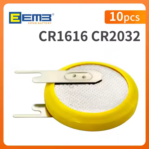 10PCS CR2032 3V Lithium Coin Battery With Solder Tabs Non Rechargeable Li-MnO2 Cell For Motherboard 