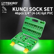 Socket Wrench 1/ 4" set 46 pcs 4-14 mm (PVC Box) 6 PT | SC-SE0620 - TEKIRO