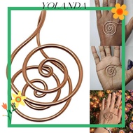 YOLAN Copper Palm Ring, Portable Jewelry Accessories Spiral Palm Ring,  Adjustable Handmade Reiki En