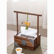 T Thailand Solid Wood Hollow Paper Box Household Living Room Multifunctional Storage Box Simple Retr