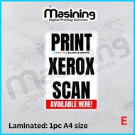 ✎ ∇ ◄ Print, Xerox, Scan Business Signage Laminate or Tarpaulin