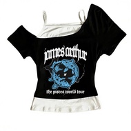 James Arthur Slim Fit Corset Crop Top - Gothic '00s Fashion