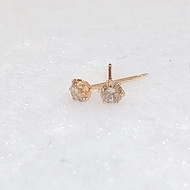 Made In Japan 18K Gold 8+8 = 16 Points Natural Diamond Six-Claw Single Earrings 24 Hours Shipment Le