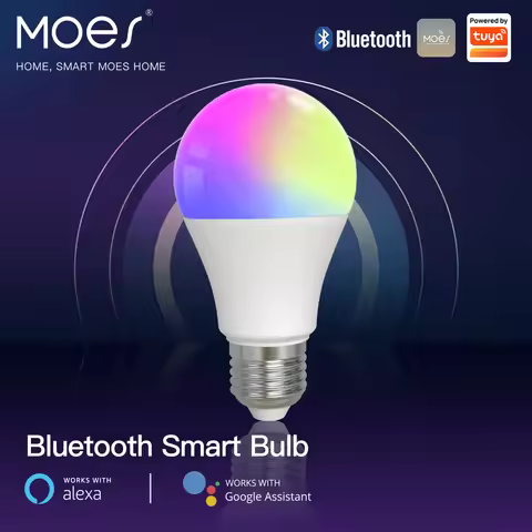 MOES Bluetooth Smart LED Bulb 9W E27 Dimmable Color Adjustable Voice Control Compatible with Alexa G