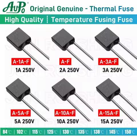 5PCS AUPO RH Thermal Fuse 1A 2A 3A 5A 10A 15A 250V Cutoff TF 84 102 115 125 130 135 138 145 150 C De