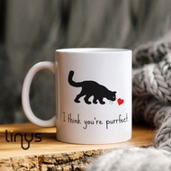 Cute cat valentine card cat lover card adorable cat valentines DAY card purrfect joey lott coffee mu