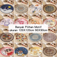 [Othello] PREMIUM Polyester Round Carpet Aesthetic Motif Diameter 90x90CM 120x120CM Anti-Slip Living