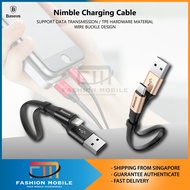 Baseus Nimble 23cm Portable Lightning Cable / Type C USB C Cable / 2 in 1 Cable