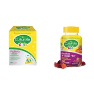 Culturelle Kids Probiotic + Fiber Packets (Ages 3+) - 60 Count & Daily Probiotic for Kids + Veggie F