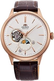 Orient Sun &amp; Moon Watch Men's Automatic Hand Winding Elegant Steel or Leather Wrist Watch with Day and Night Function