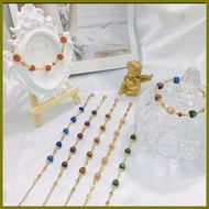 ∷ ┓ ⎯ Glass Colored Gem feng shui Lucky Charm Bracelet  Stainless Steel Non-fading Anti-allergic fr