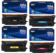 655A Black Cyan Yellow Magenta Toner Cartridge 4 Pack,Compatible Replacement for HP 655 A CF450A CF4