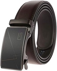Men's Belt,Leather Ratchet Dress Belts for Men with Automatic Sliding Buckle, Trim to Fit (120cm/wai