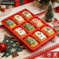 FOREVERGO 1Pc 9-Cavity Silicone Loaf Pan Non-Stick Baking Mold for Cake Bread Meatloaf Cornbread Muf